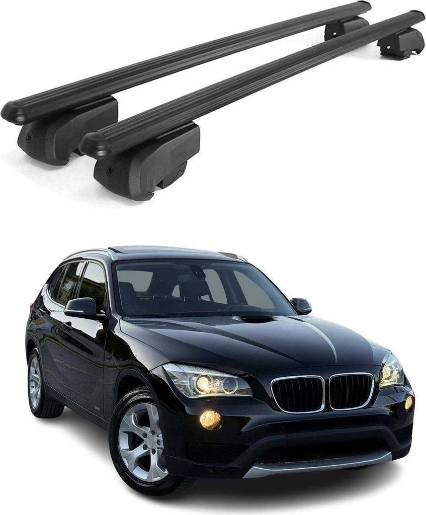 Dachträger Gepäckträger für BMW X1 E84 2009-2014 ABE Aluminium Schwarz 2x