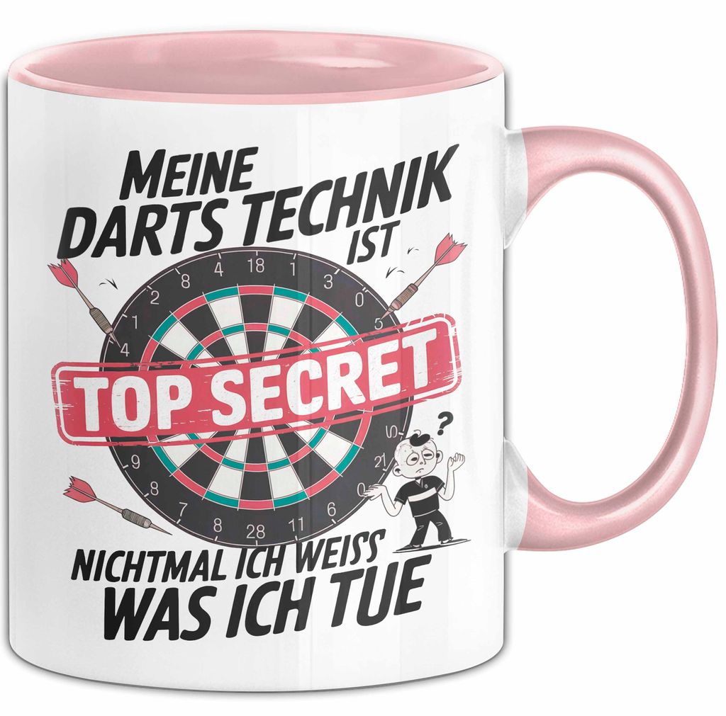 Dartspieler Tasse Geschenkidee Darts Technik Ist Geheim (Rosa)