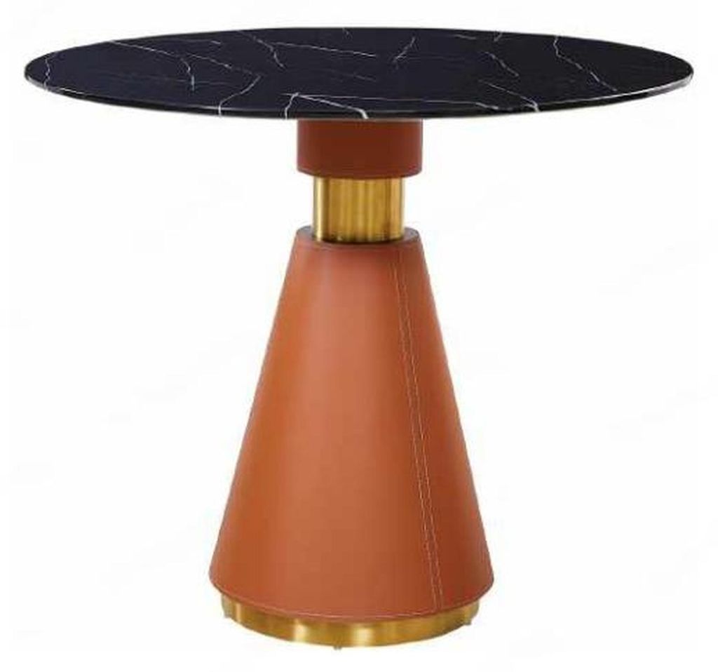 Esszimmertisch Runder Esstisch schwarz Rund Tisch Stil Modern Edelstahl Luxus