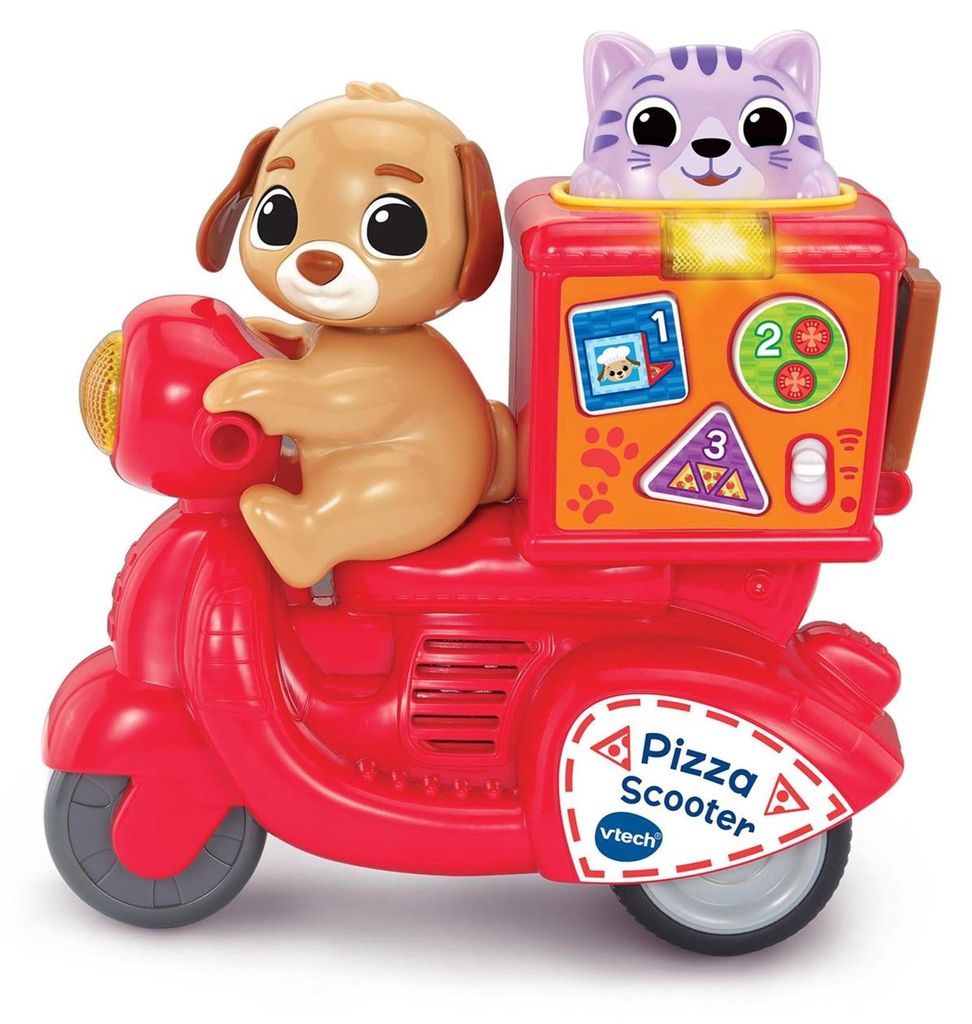 VTech Baby Press & Go Pizza Scooter, 1 Jahr(e), Mit Ton, Sprachfunktion, Batterien erforderlich, AAA, Kunststoff