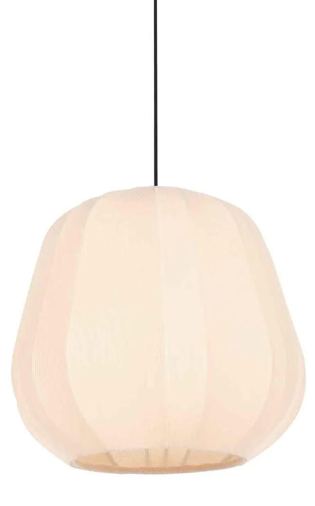Suspension Anne Lighting Sable Crème en Métal et Tissu Ø 25cm - 4122CR