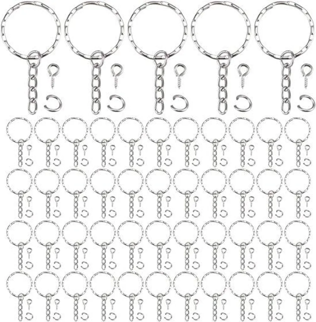 Anneaux Brisés pour Porte-clés 25mm - Kit de 100 Pièces Création Bijoux