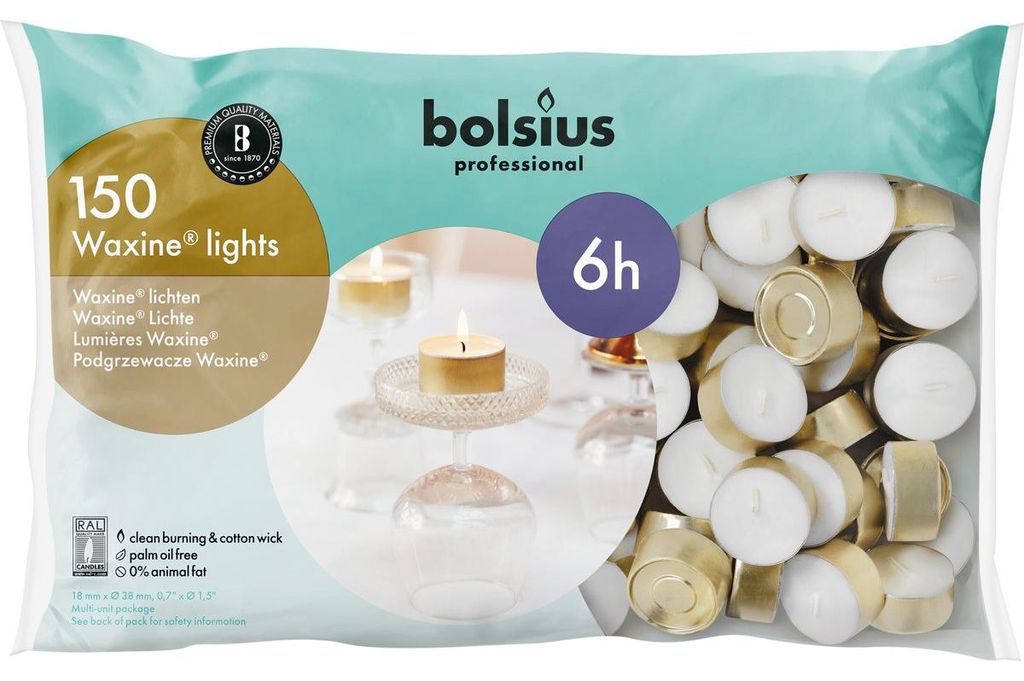 Lumini in involucro d'alluminio, luci a cera, bianco, Immagine del prodotto 
