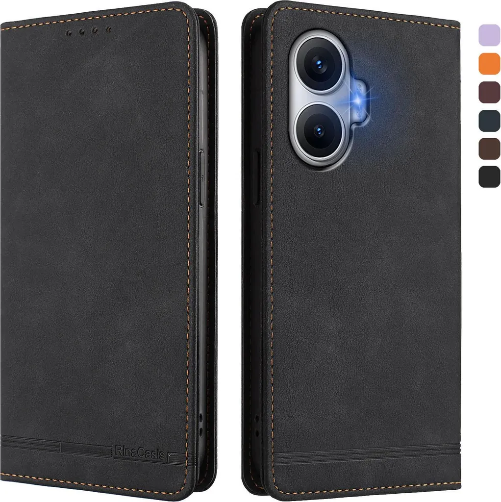 Custodia Elegante Poco F7 / Redmi Turbo 4 Pro - Nero Similpelle Chic