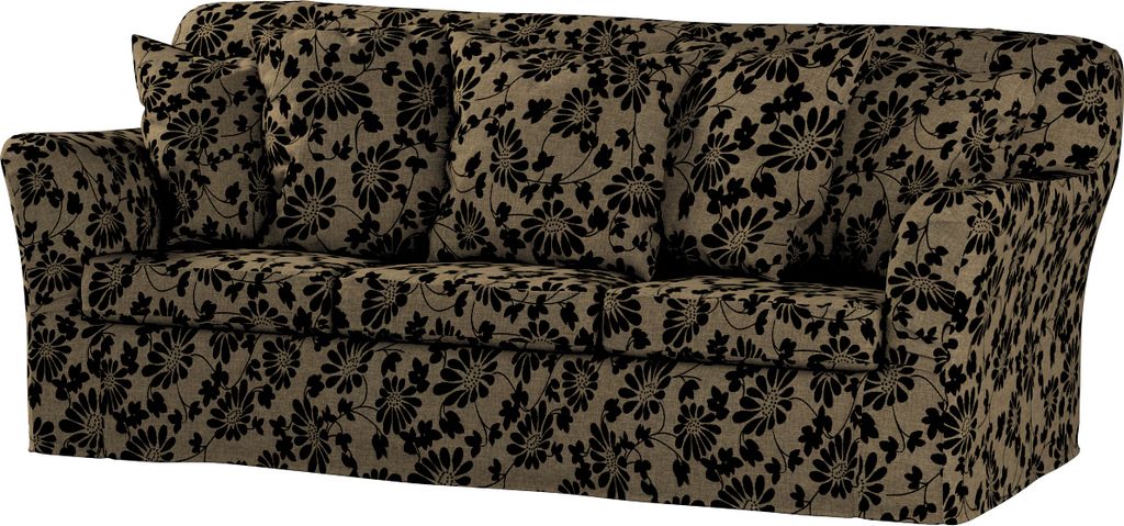 Dekoria Bezug für Tomelilla 3-Sitzer Sofa nicht ausklappbar, beige-schwarz, Sofahusse, Tomelilla 3-Sitzer