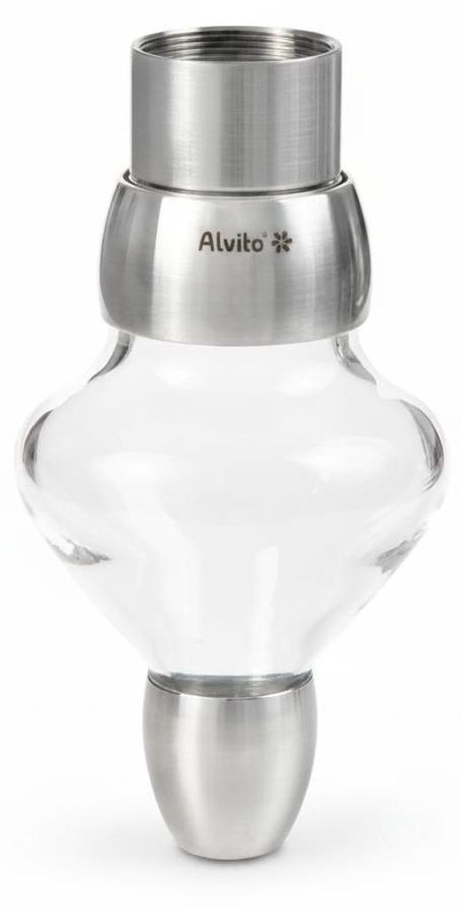Alvito Wasserwirbler Juwel 2.8 aus Edelstahl und Duran Glas für 2 bis 8 Liter geeignet