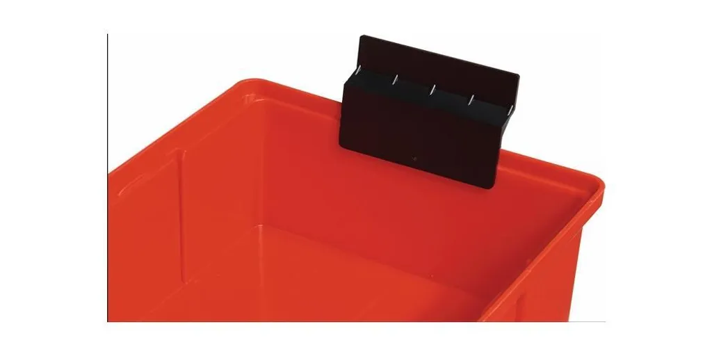 Arrêt de sécurité pour bac d'étagère en plastique noir PP LA-KA-PE