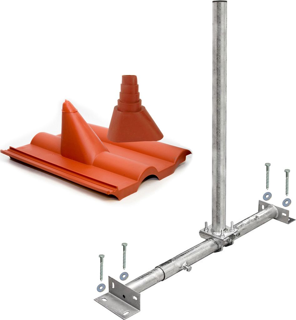 PremiumX X100-48F Dachsparrenmasthalter feuerverzinkt Frankfurter Set rot