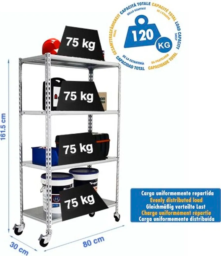 SIMONCLICK MOBILE MINI 4/300 1500 Étagère métallique GALVA robuste