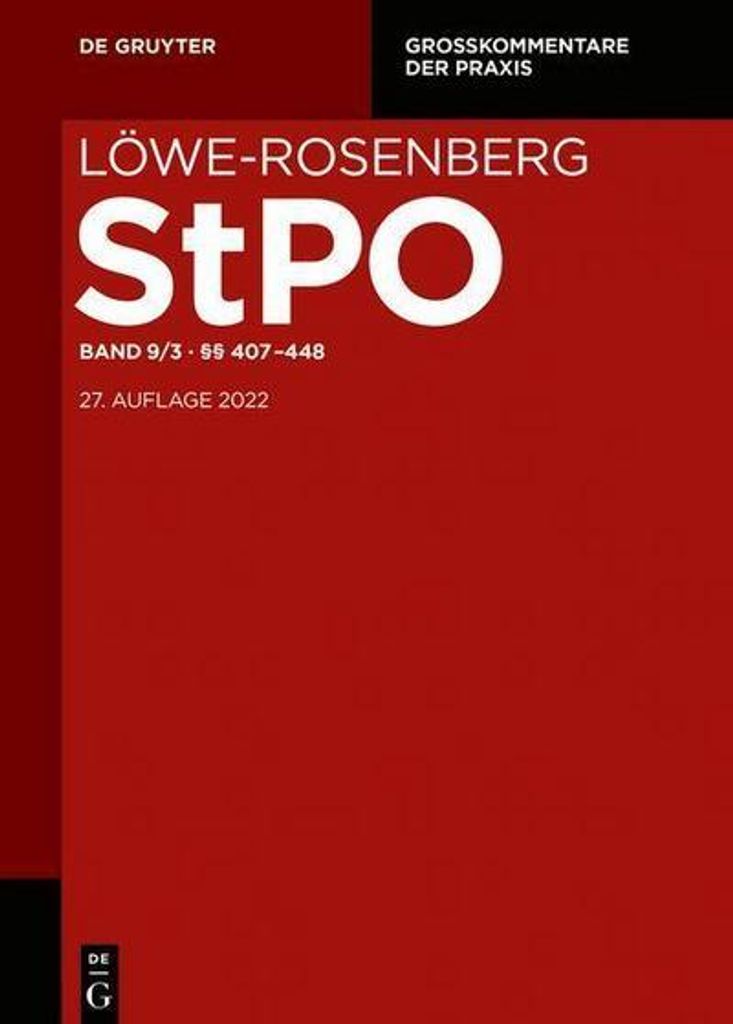 Strafprozessrechts §§ 407-448