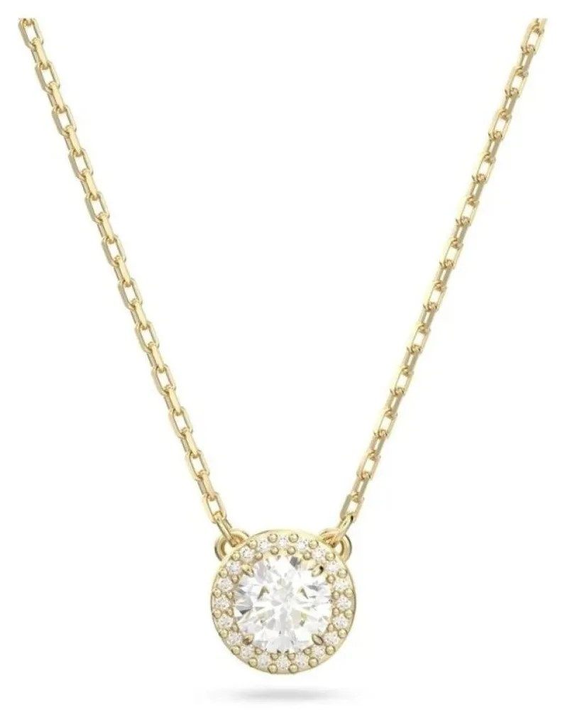 Collier zircons en plaqué or anti-allergie pour peau sensible LJ2505