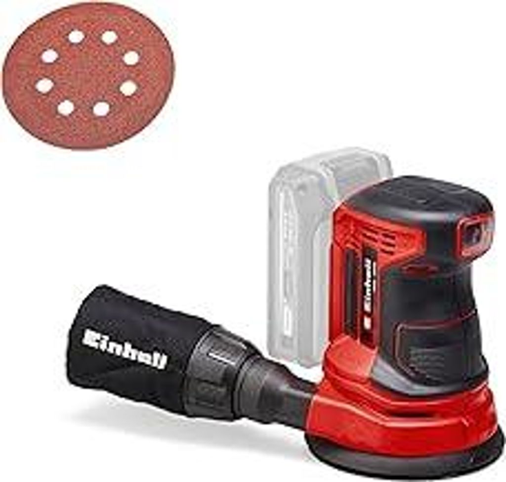 Einhell Akku-Exzenterschleifer TE-RS 18 Li-Solo Power X-Change (Lithium-Ionen, Drehzahl-Elektronik, Mikro-Kletthaftung, inkl. 1x Schleifpapier P80,...