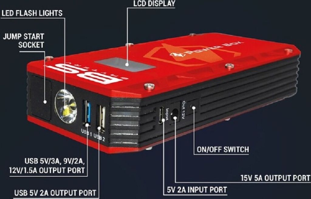 BS Battery PB-02 Power Box Akku-Booster mit USB-Ladegerät
