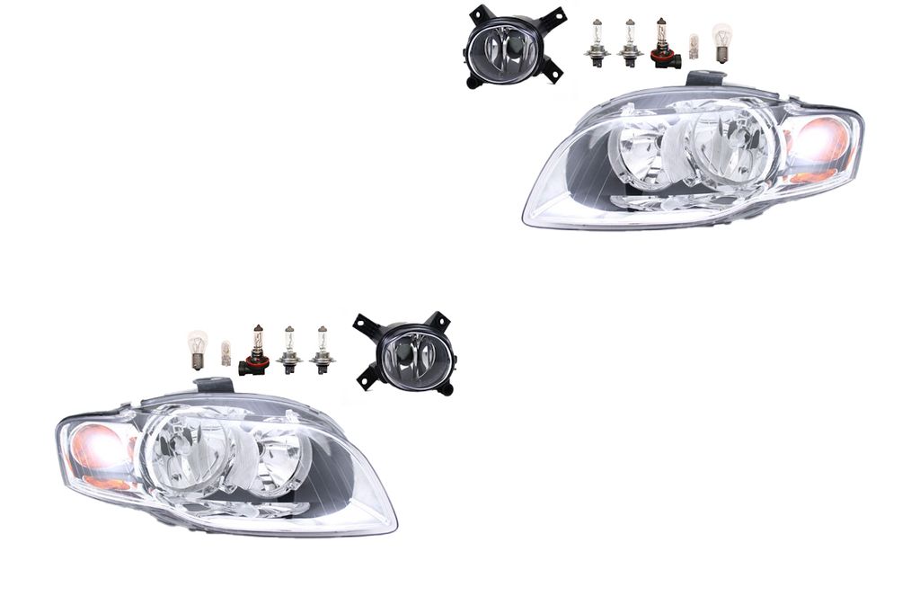 Scheinwerfer Satz passend für Audi A4 8E 11/04-06/08 H7 H7 +Nebel+Leuch. 8E0941699C 8E0941699E 8E0941700C 8E0941700E 8E0941003AJ 8E0941 Johns