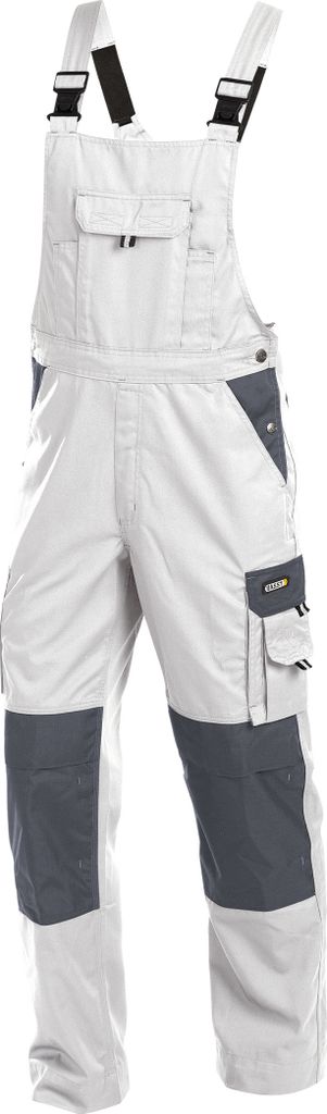DASSY Versailles Zweifarbige Arbeitslatzhose mit Kniepolstertaschen WEIß/ZEMENTGRAU Gr.66 Länge: STANDARD
