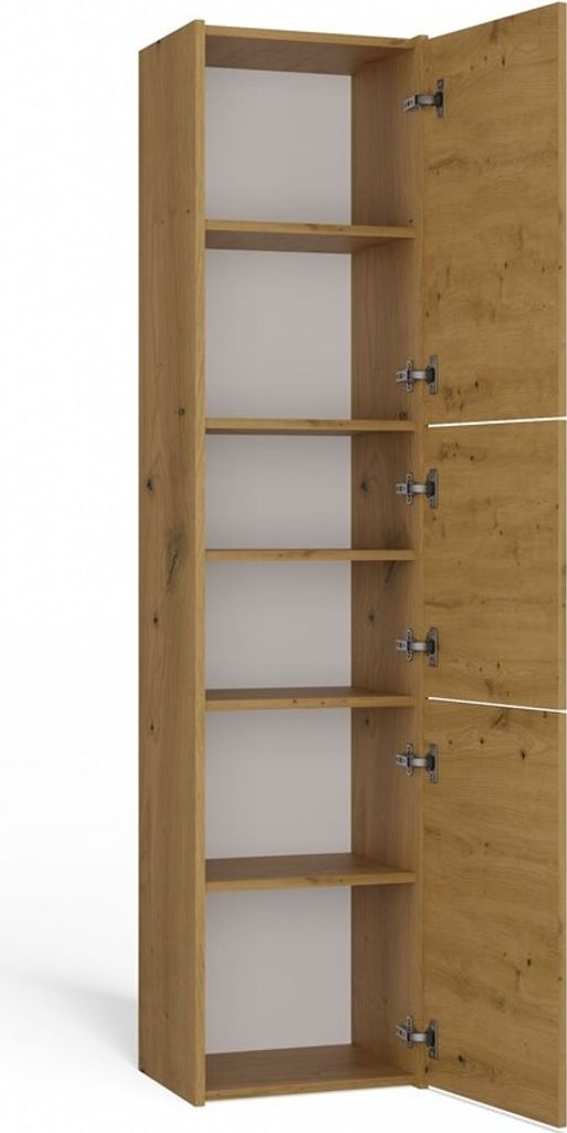 Schmaler Schrank für das Badezimmer MARGO – Eiche Artisan Produktbild 6