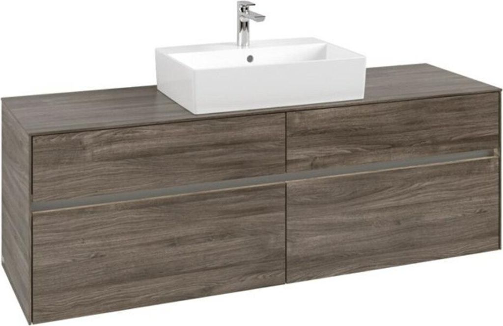 V&B Waschtischunterschrank Collaro 160x54,8x50cm, WT mi, LED 12W, st. Oa