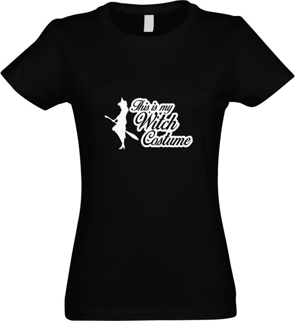 Kiwistar - T-Shirt tailliert - Damen - schwarz - This is My Witch Costume - mit Motiv Bedruckt - Funshirt Design - Sport - Freizeit - Damen - XL