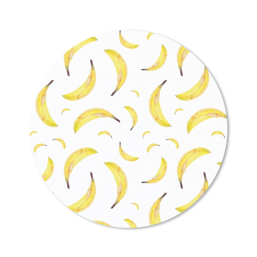 MuchoWow Mauspad Mousepad Bananen - Weiß - Schablonen 50x50 cm - Mousepads - Maus Mat - Pad - Mausunterlage - Vinyl