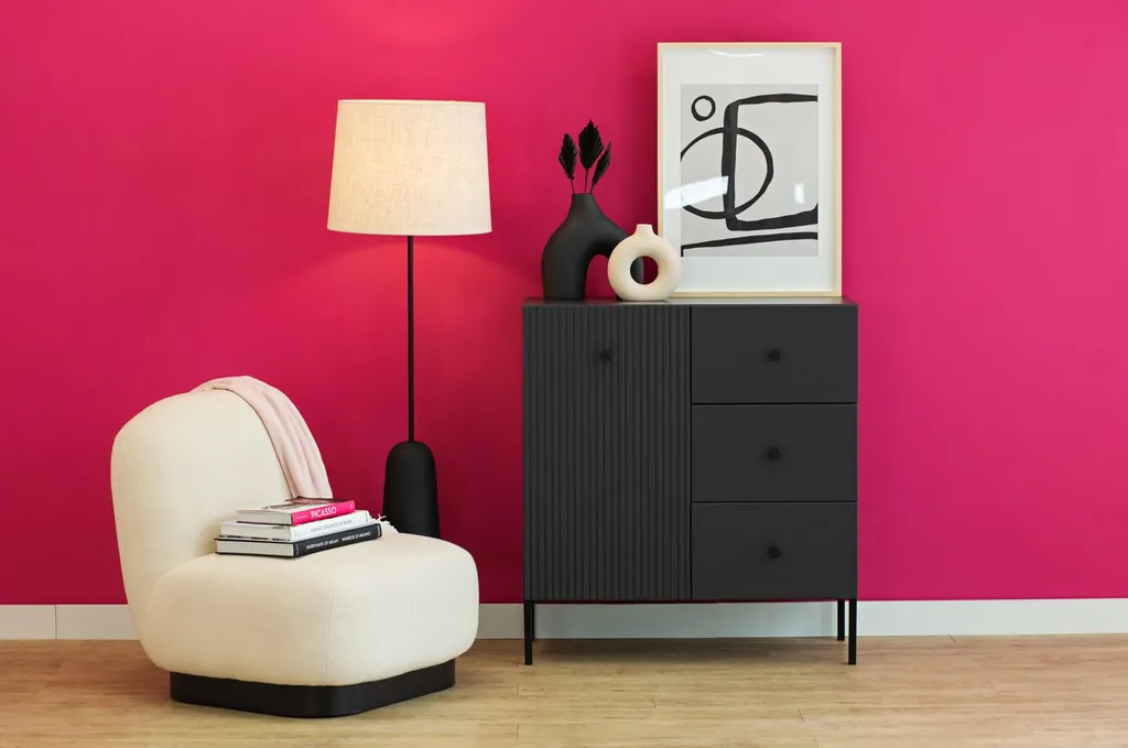 Commode à tiroirs HASKEL anthracite - Meuble de rangement multi-usages