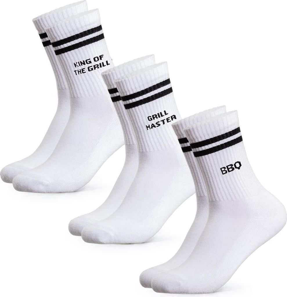 Occulto Herren Statement Tennis Socken 3er Pack (Modell: William) Barbecue 39-42