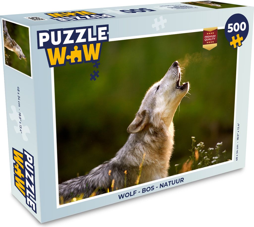 MuchoWow Puzzle 500 Teile Wolf - Wald - Natur - 500 Teile - Kinder - Selberbauen - Puzzlespiele