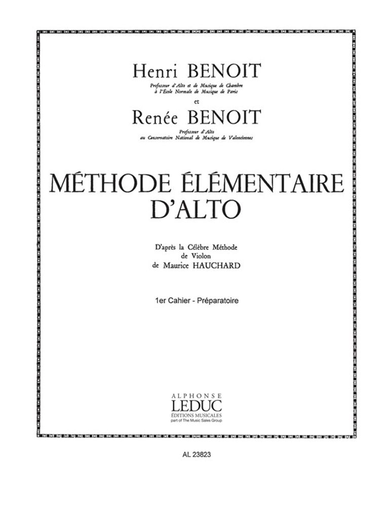 Benoit R. Methode Elementaire D'Alto Volume 1