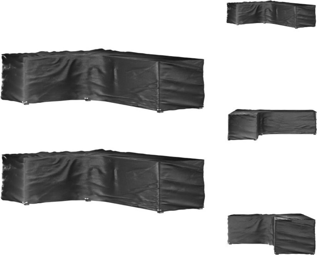 vidaXL Gartenmöbel-Abdeckungen in L-Form 2 Stk. 16 Ösen 210x260x80 cm - Gartenmöbel-Schutzhüllen