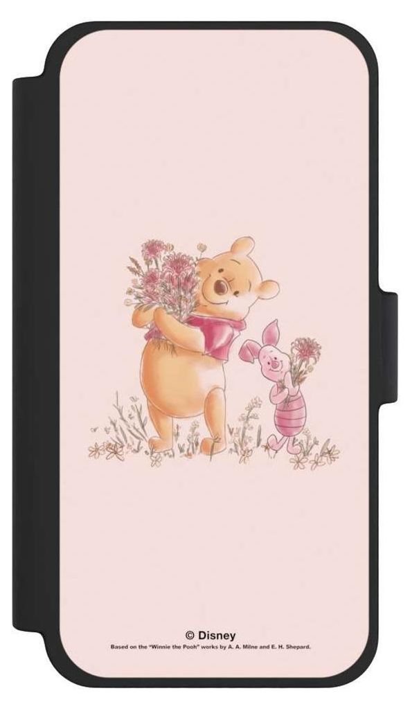 NIVOCASE Klapphülle für Apple iPhone 12 mini Handyhülle aus Kunst Leder NIVOflip schwarz Disney Offizielles Lizenzprodukt Winnie Puuh Ferkel