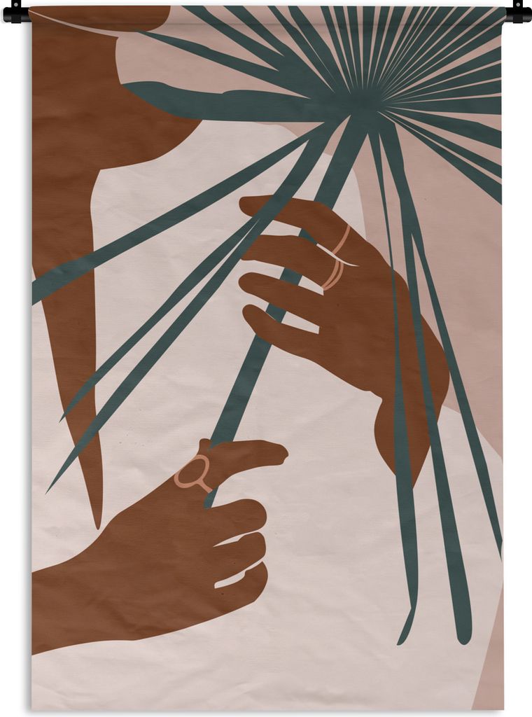 MuchoWow Wandteppich Wandbehang Frau - Pflanze - Sommer 60x90 cm Tapisserie Dekoration Wandtuch - Foto-Teppich - Abwaschbar