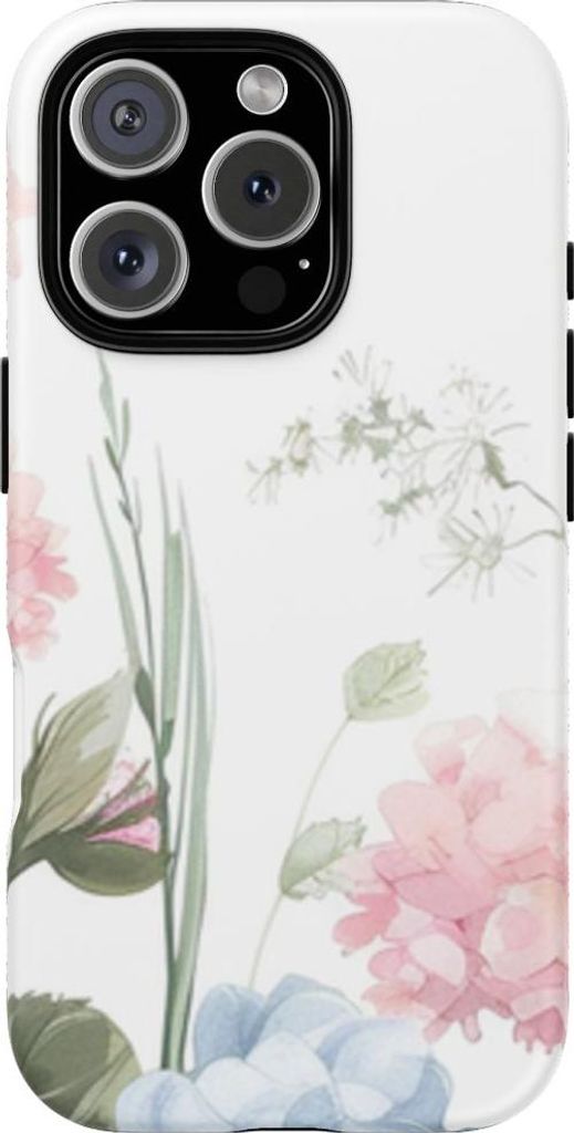 Aquarell-Hortensien in Blau und Rosa – Hülle Kompatibel mit 16 Pro