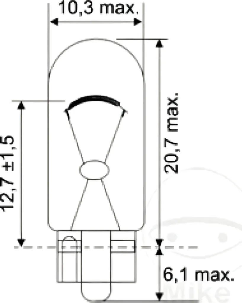 Scorta 10x Lampadine W5W T10 12V 5W JMP - Tutto Vetro per Luci Targa