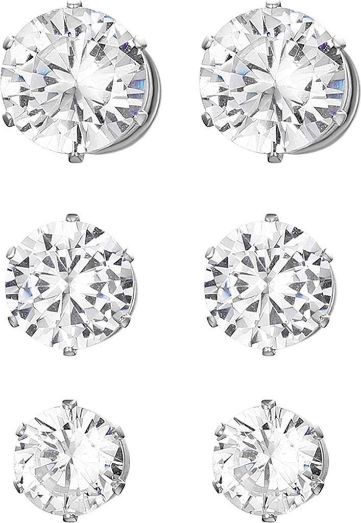 Magnet Ohrringe Set für Herren Damen, Edelstahl Zirkonia Produktbild 