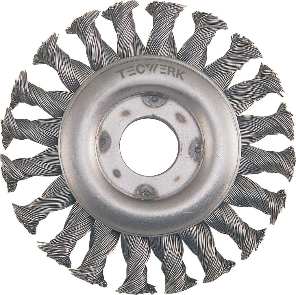 Spazzola Rotonda Acciaio 178mm per Smerigliatrice - Filo 0,5mm Foro 13mm