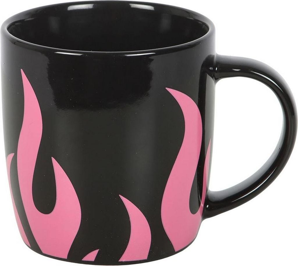 Something Different - Kaffeebecher, Flammen SD10632 (Einheitsgröße) (Pink/Schwarz)
