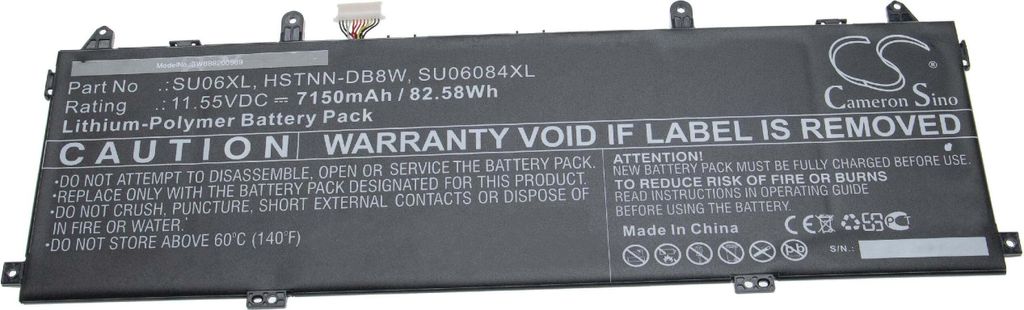 vhbw Akku kompatibel mit HP Spectre x360 15-DF0004NC, 15-DF0004NE, 15-DF0004TX, 15-DF0005NA, 15-DF0005NE Notebook (7100 mAh, 11,55 V, Li-Polymer)