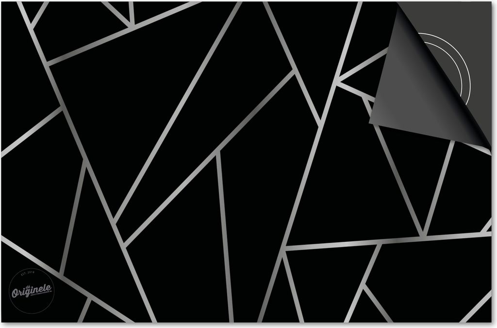 Induktionsschutz 60x52 - abdeckplatte Induktion matt- Dietrix Kochfeldschutz- Exklusive - Hexagon & Mosaik - Mosaik Silber