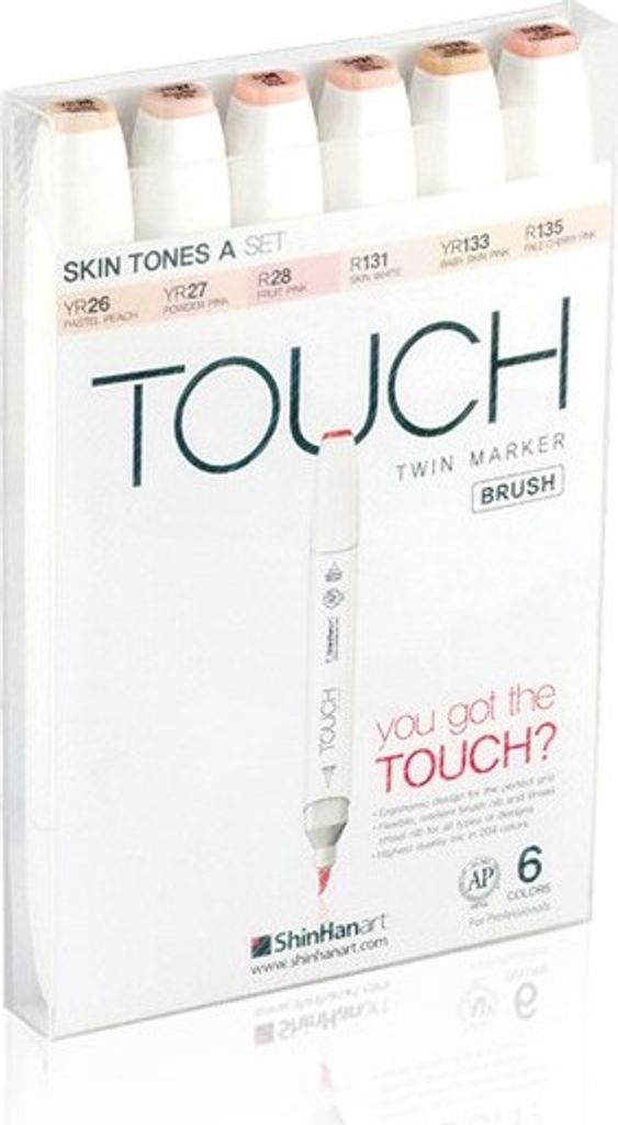 TOUCH Twin Brush Marker Skin Tones 6teilig
