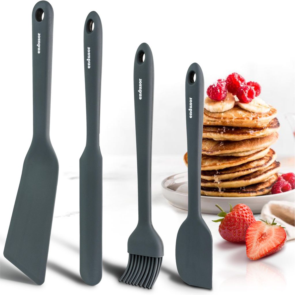 set di spatole da cucina endusor in silicone incluso girapancake e pennello