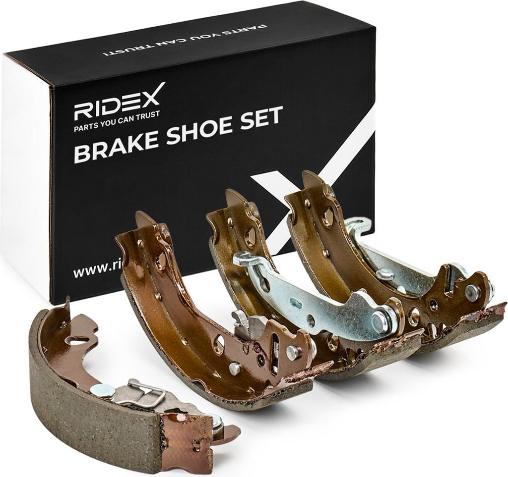 RIDEX Bremsbackensatz Trommelbremse Hinten für FORD Fiesta Produktbild 
