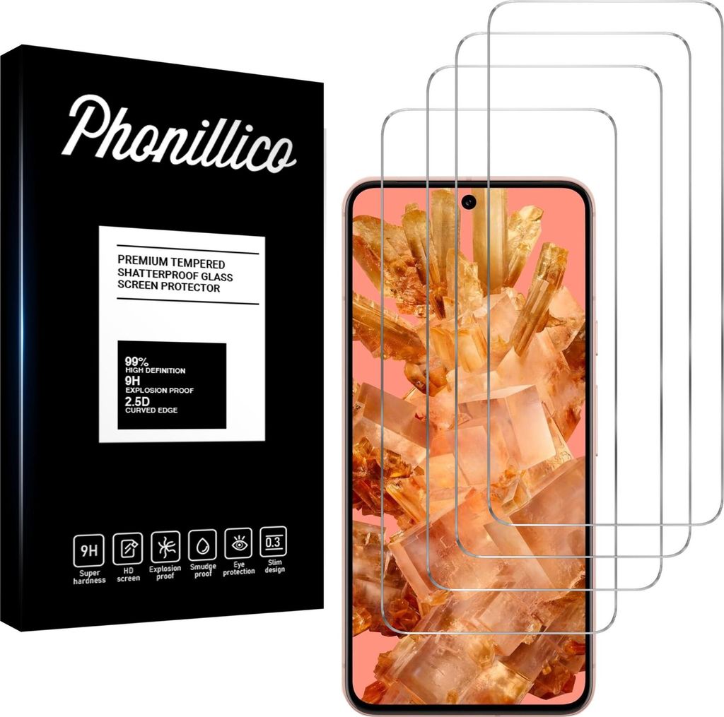 Tvrdené sklo pre Google Pixel 8 [4 ks] Ochranné sklo Fólia Obrázok produktu 