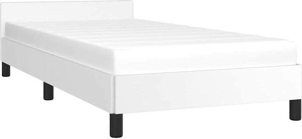 vidaXL Rám postele s čelom bez matraca biely 100x200 cm Obrázok produktu 