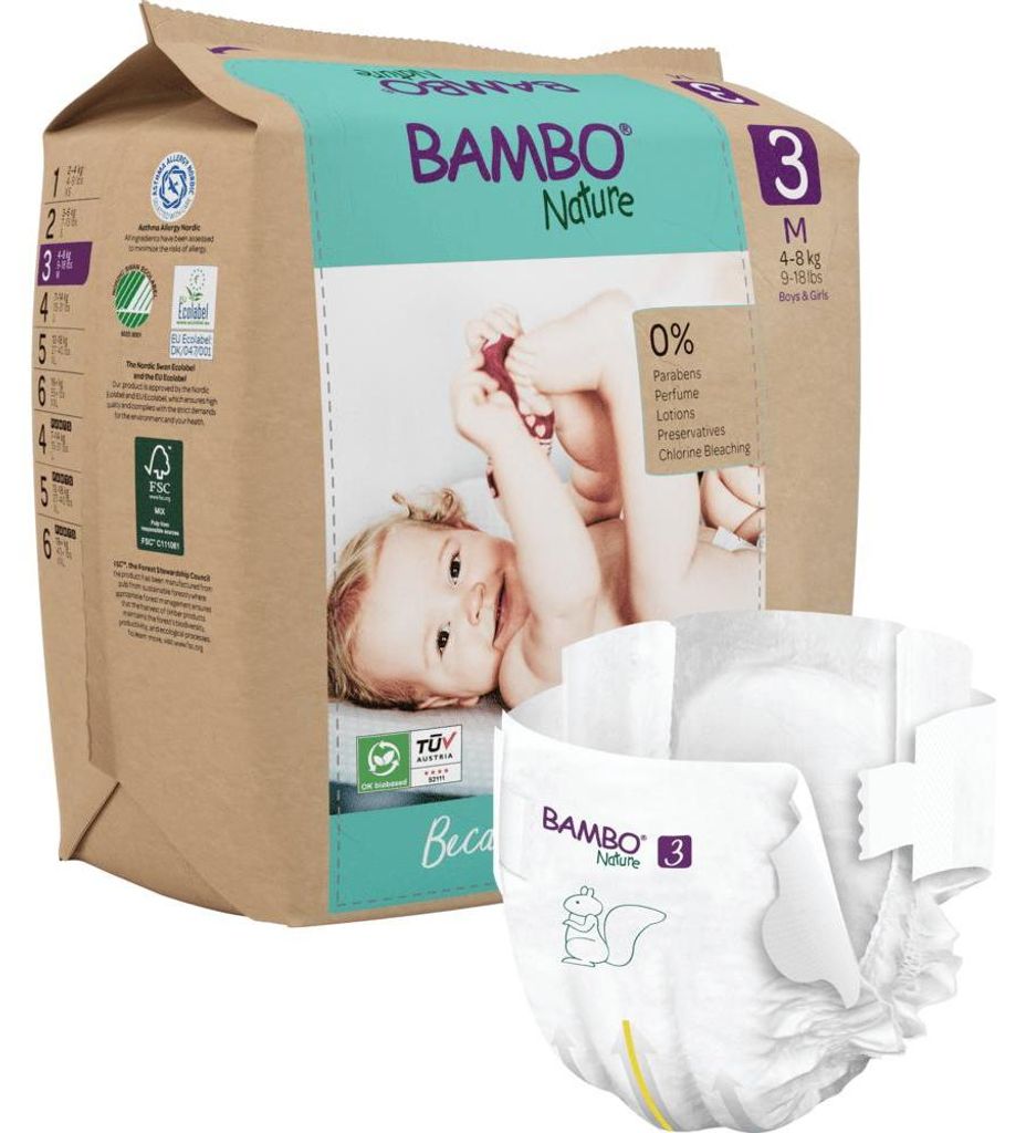 Bambo Nature Windeln Größe 3 (28 Stück) Produktbild 