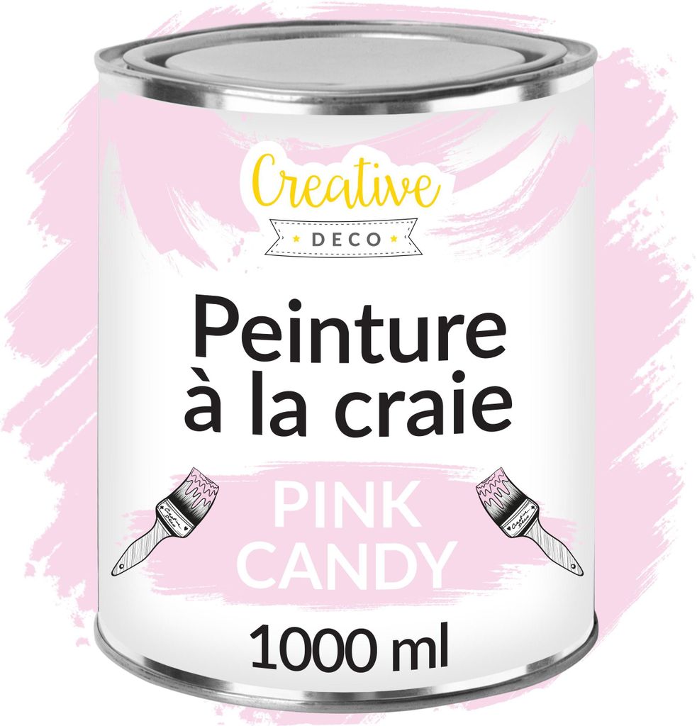 Creative Deco Peinture à la Craie Rose 1L - Mat et Lavable Image du produit 