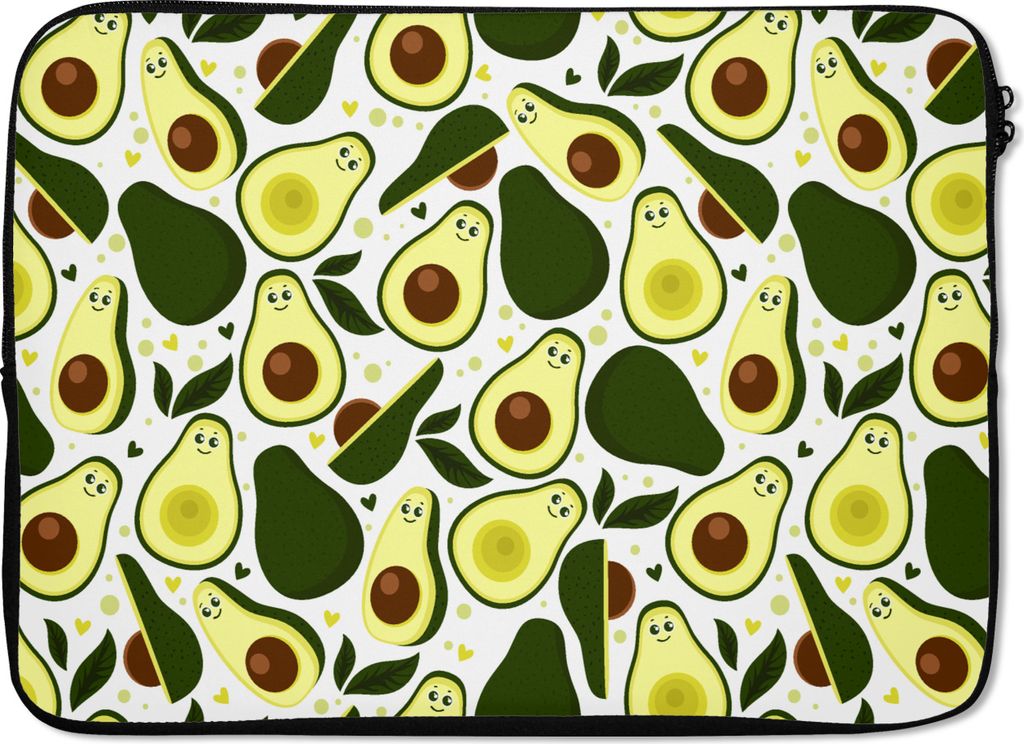 MuchoWow Laptop Hülle 14 ZollMuster - Avocado - Frucht Laptoptasche - Laptoptasche - Stoßsicher - Schutzhaube