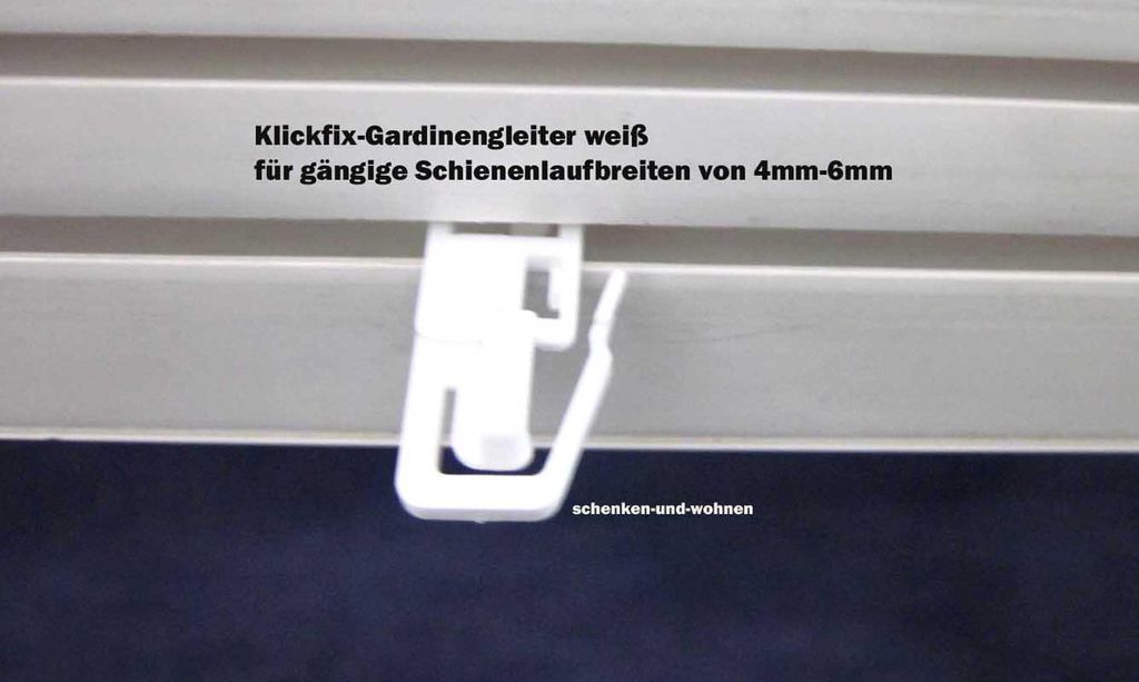 20 Stück Klickfix - Gardinengleiter für gängige Produktbild 