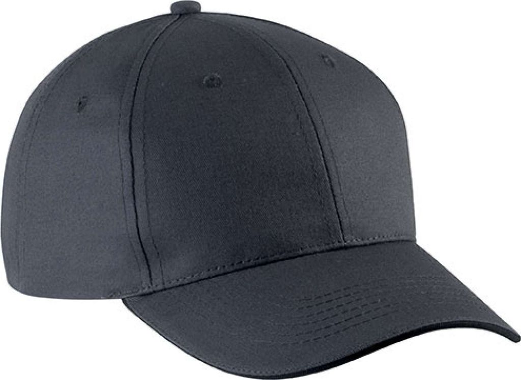 K-Up Uni Kappe Sandwich Peak Cap Basecap Panel Cap Schirm Mütze Hut, Größe:U, Farbe:Dark Grey/Black