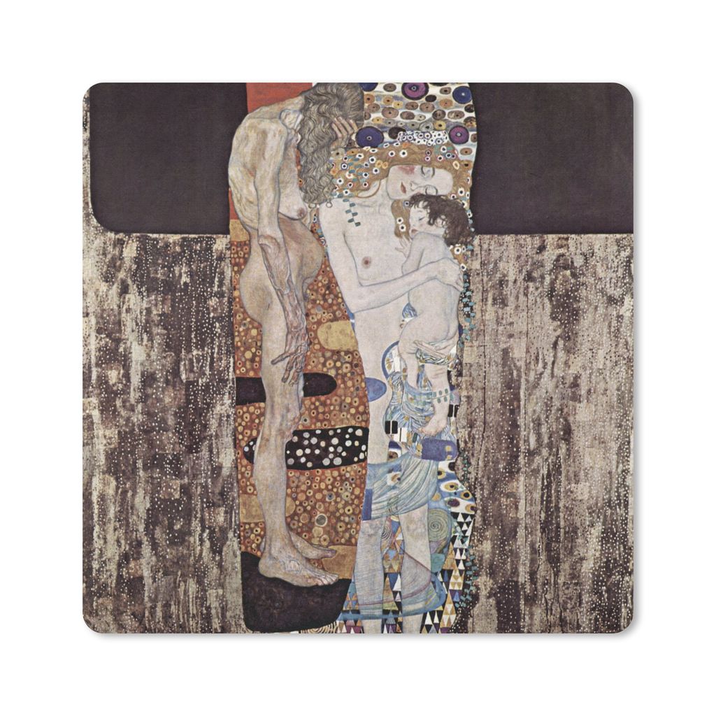 MuchoWow Mauspad Mousepad Die drei Etappen im Leben einer Frau - Gustav Klimt 30x30 cm - Mousepads - Maus Mat - Pad - Mausunterlage - Gaming