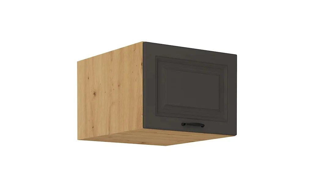 Armadietto superiore con anta a battente SOPHIA - larghezza 50 cm, grafite / rovere artisan