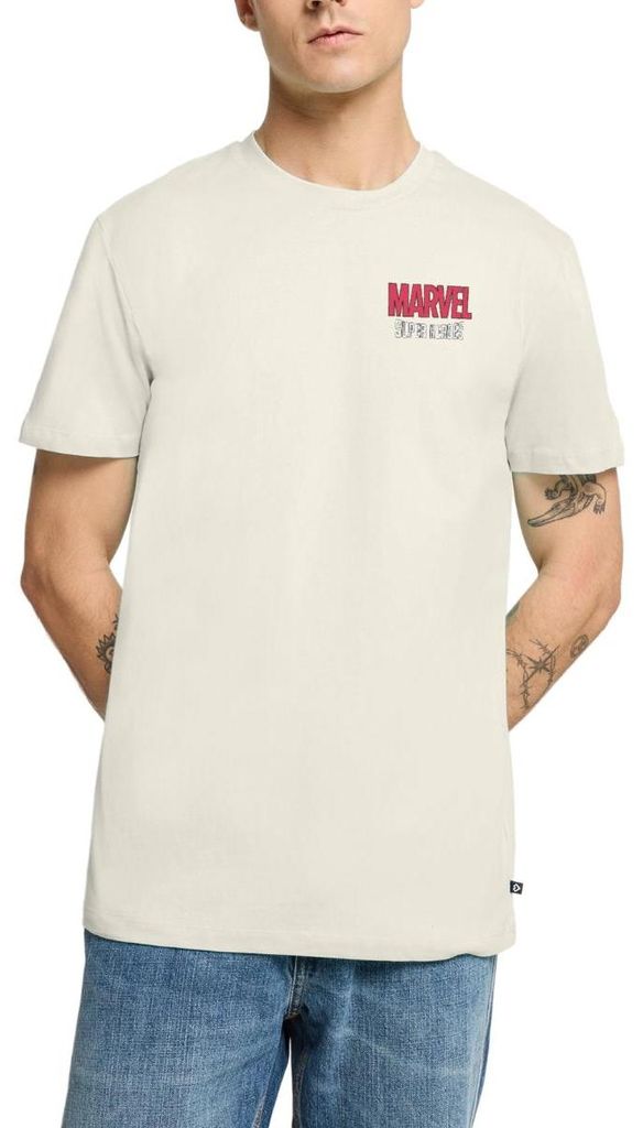 Spreadshirt Avengers Marvel Superhelden Chest- Und Backprint Männer Premium T-Shirt, 5XL, Naturweiß